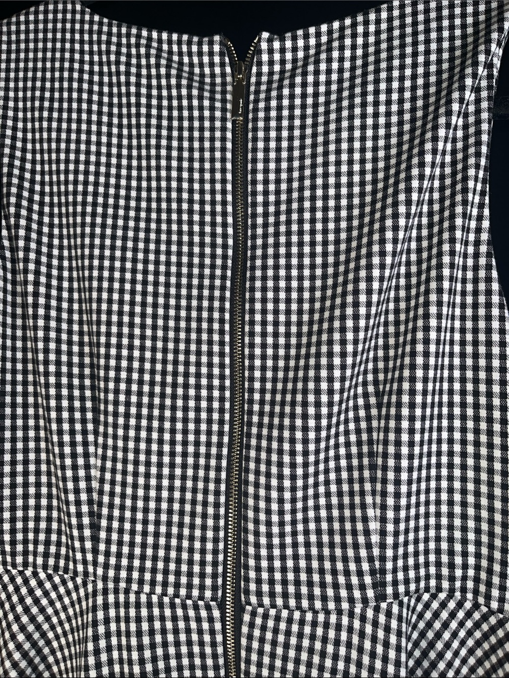 KATE SPADE  Black & White Gingham Scallop-Hem Fit & Flare Dress SIZE MEDIUM - Picture 7 of 7